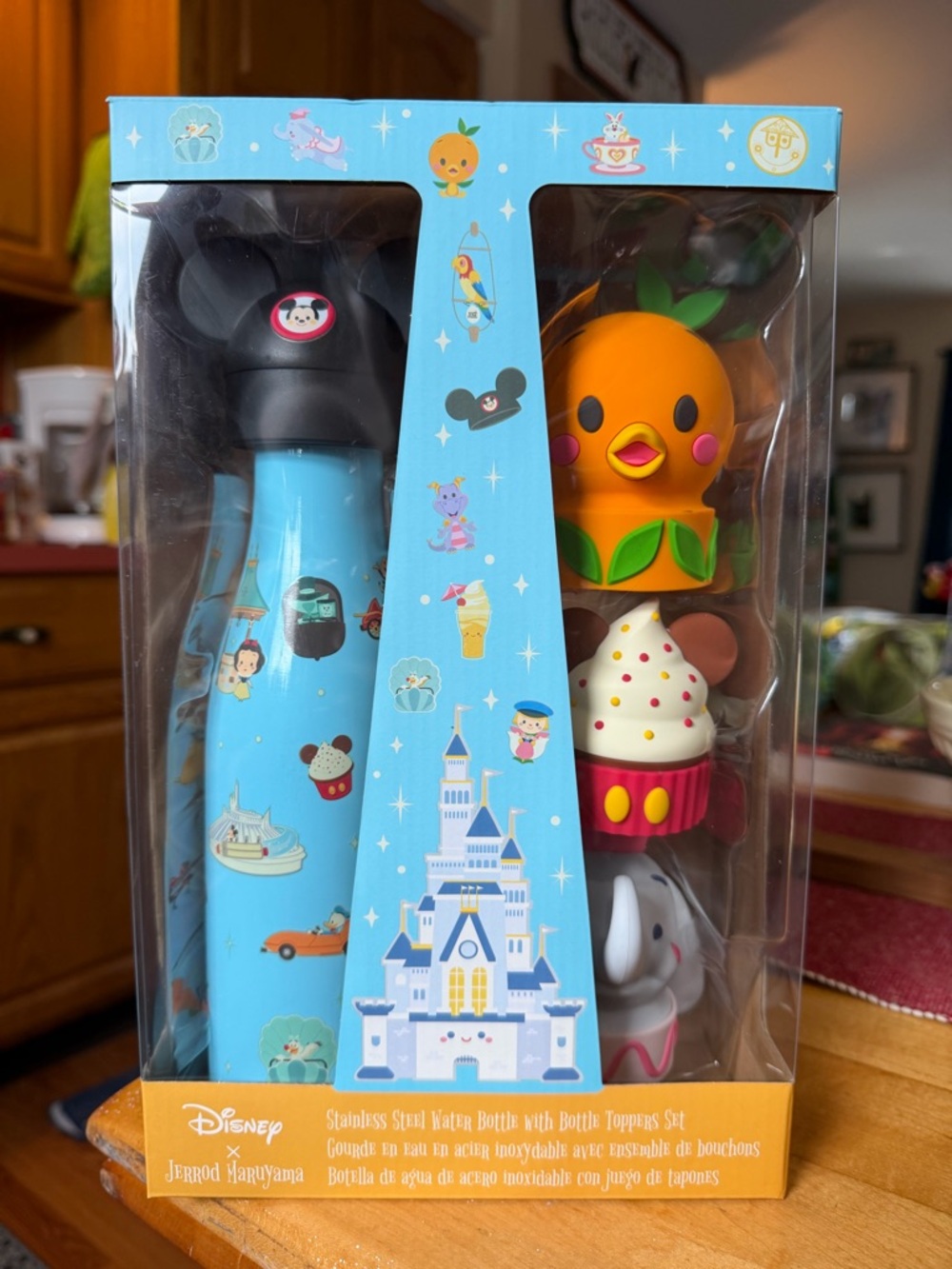Disney Jerrod Maruyama Stainless Steel Water Bottle with Bottle Toppers Set